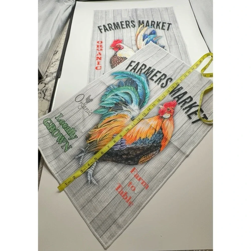 NEW two XL kitchen dish towels. Chicken free range farm to table kitchen dish to